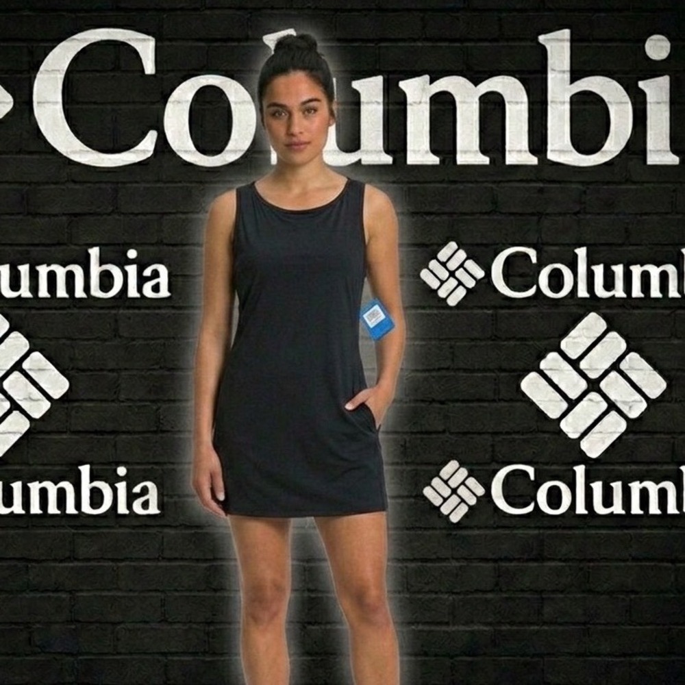 🔥Columbia Chill River🖤🚨🖤 Dress Womens Large Black Sleeveless Pockets -$75‎